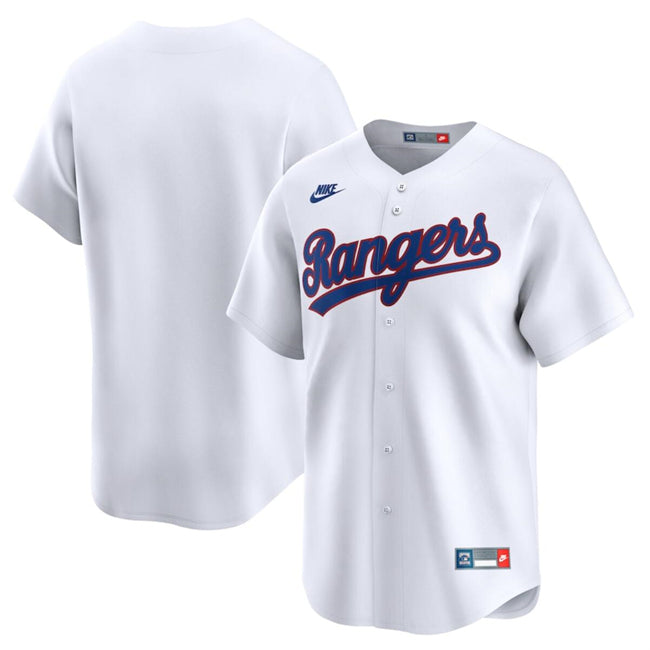 Custom Texas Rangers white Cooperstown jersey