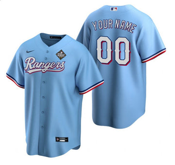 Custom Texas Rangers blue jersey