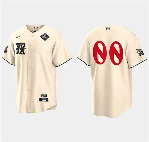 Custom Texas Rangers cream City Connect jersey