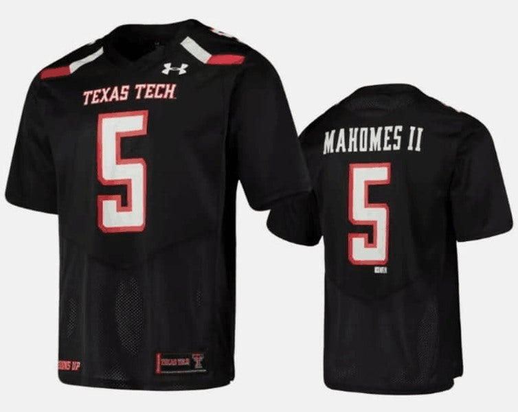 Patrick Mahomes II Texas Tech Red Raiders black Game jersey