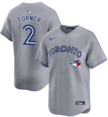 Justin Turner Toronto Blue Jays gray jersey