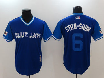 Marcus StromanStro-Show Majestic Royal-Light Toronto Blue Jays jersey