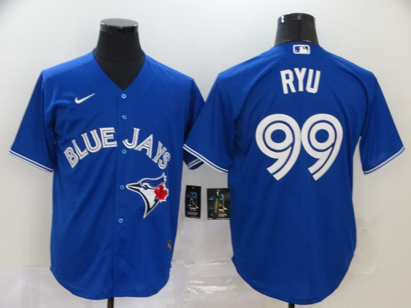 Hyun-Jin Ryu Majestic Toronto Blue Jays blue jersey