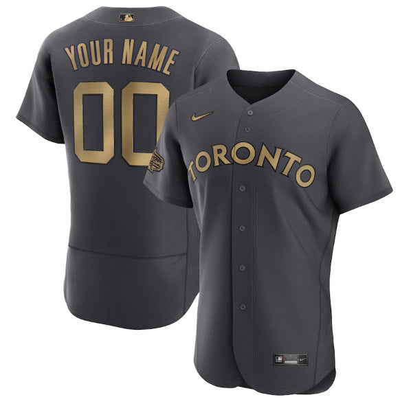 Custom Toronto Blue Jays charcoal All-Star jersey