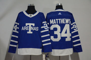 Auston Matthews Toronto Maple Leafs blue Throwback jersey