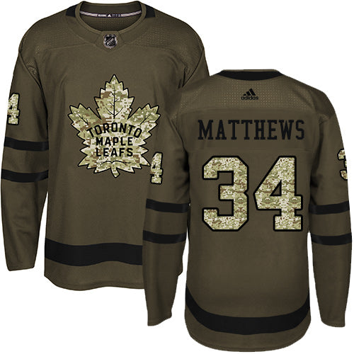 Auston Matthews Toronto Maple Leafs green Salute To Service jersey
