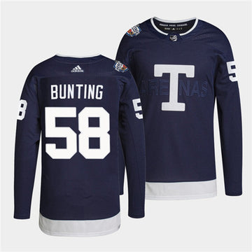 Michael Bunting Toronto Maple Leafs navy Heritage jersey