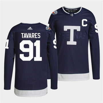 John Tavares Toronto Maple Leafs navy Heritage jersey