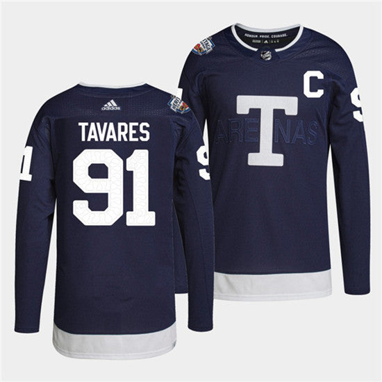 John Tavares Toronto Maple Leafs navy Heritage jersey