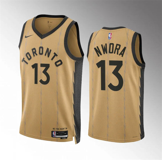 Jordan Nwora Toronto Raptors gold City Edition jersey