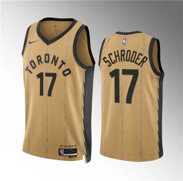 Dennis Schroder Toronto Raptors gold City Edition jersey
