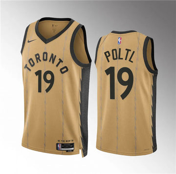 Jakob Poeltl Toronto Raptors gold City Edition jersey