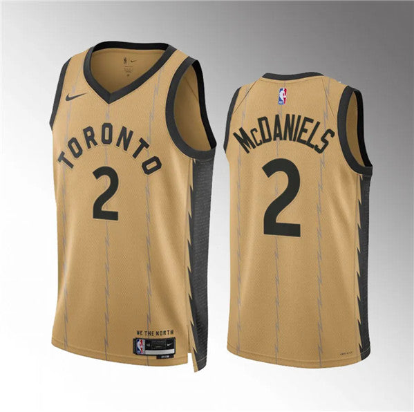 Jalen McDaniels Toronto Raptors gold City Edition jersey