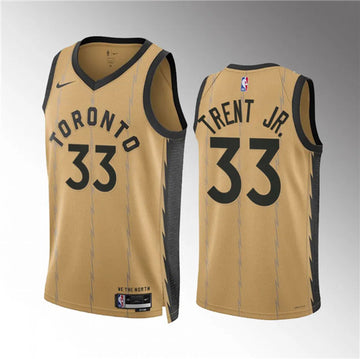 Gary Trent Jr Toronto Raptors gold City Edition jersey