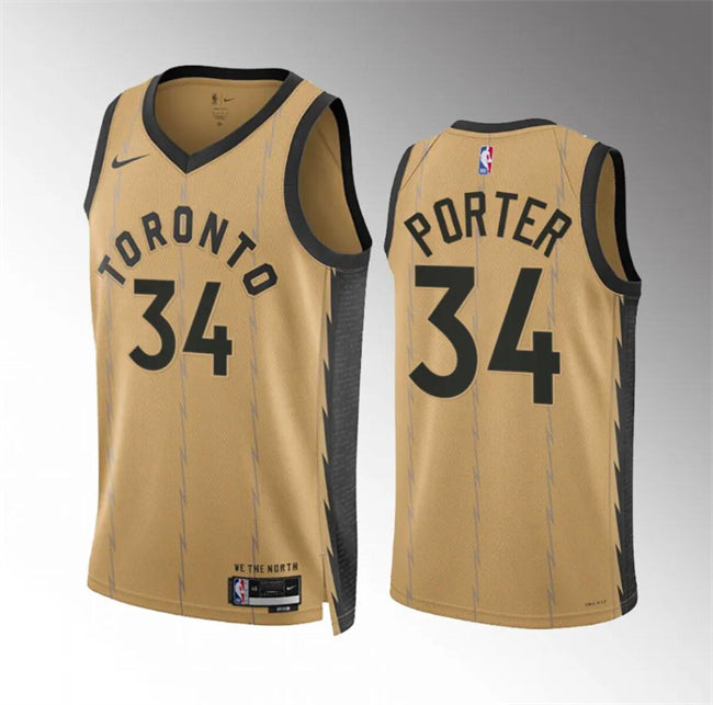Jontay Porter Toronto Raptors gold City Edition jersey