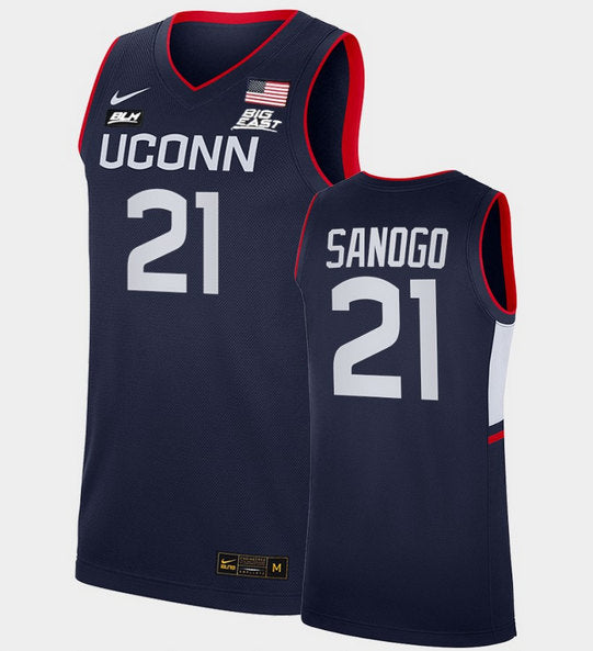 Adama Sanogo UConn Huskies navy jersey