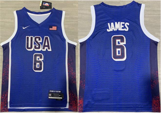 Custom USA Basketball navy jersey