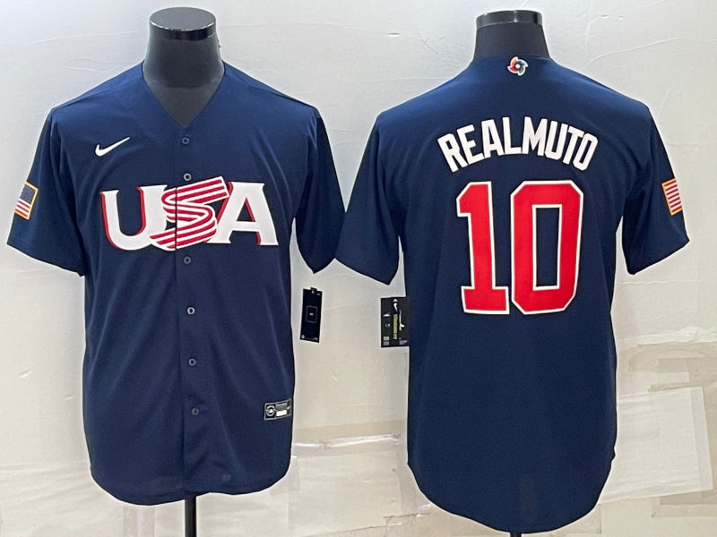 JT Realmuto USA Baseball navy Classic jersey