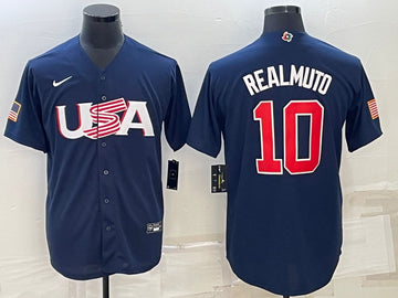 JT Realmuto USA Baseball navy Classic jersey