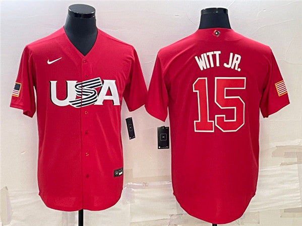 Bobby Witt Jr USA Baseball red Classic jersey