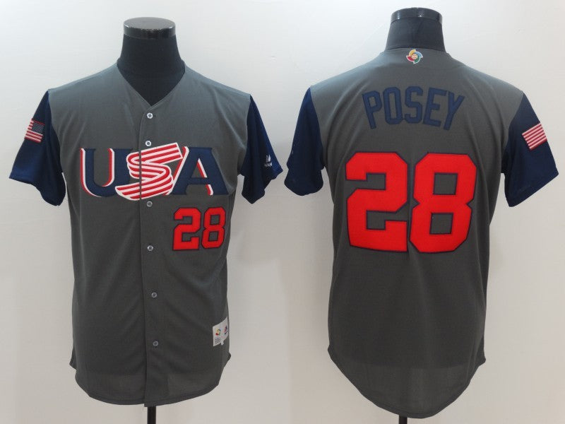 Buster Posey USA Baseball gray Classic jersey