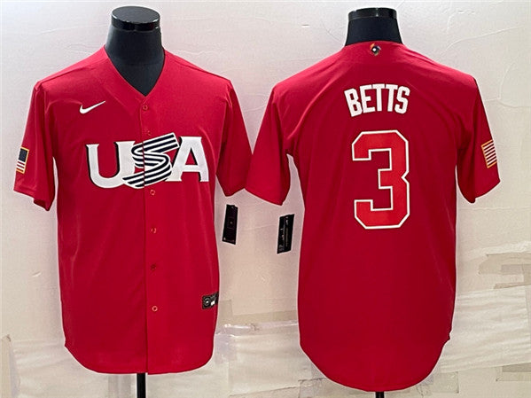 Mookie Betts USA Baseball red Classic jersey
