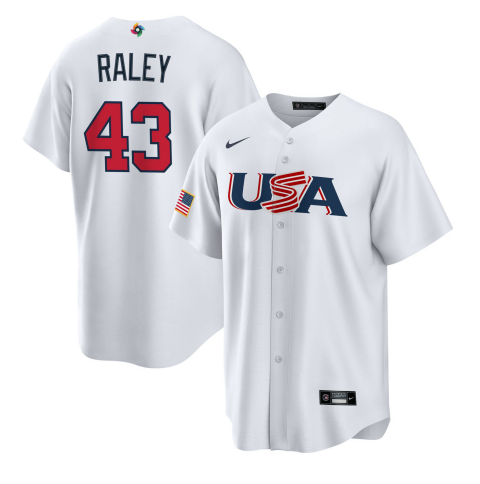 Brooks Raley USA Baseball white Classic jersey