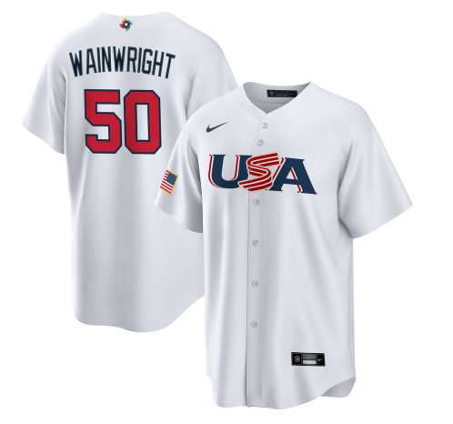 Adam Wainwright USA Baseball white Classic jersey