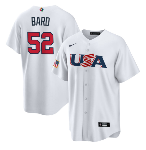 Daniel Bard USA Baseball white Classic jersey