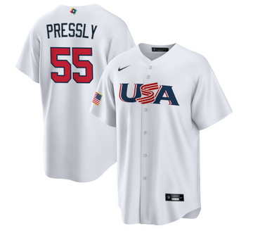 Ryan Pressly USA Baseball white Classic jersey