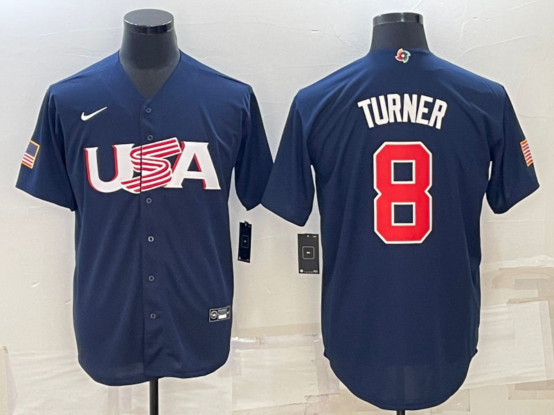 Trea Turner USA Baseball navy Classic jersey