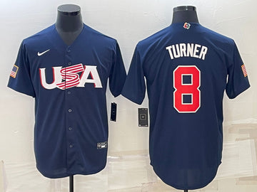 Trea Turner USA Baseball navy Classic jersey