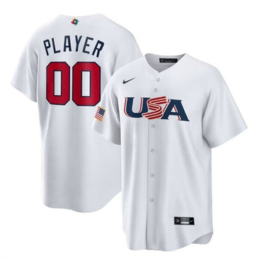 Custom USA Baseball white Classic jersey