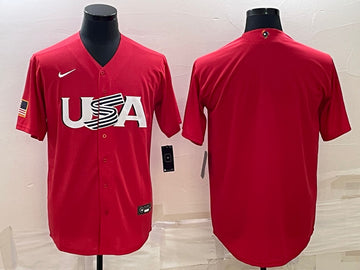 Custom USA Baseball red Classic jersey