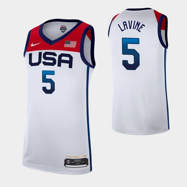 Zach LaVine USA Basketball white Home jersey
