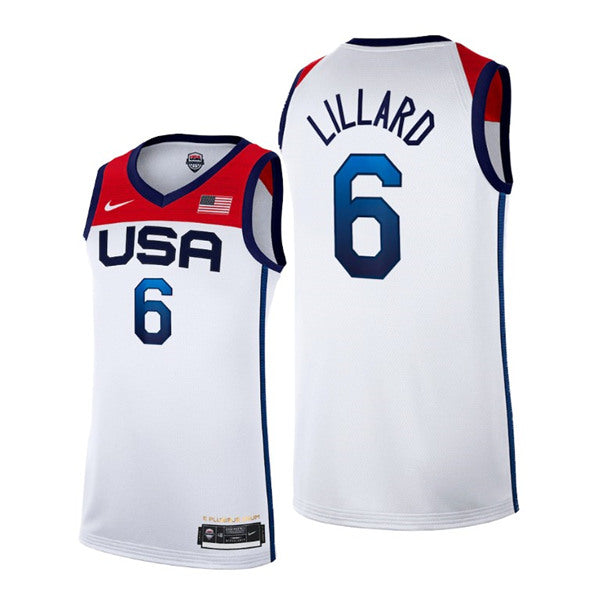 Damian Lillard USA Basketball white Home jersey