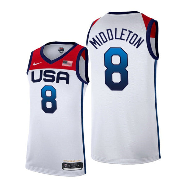 Khris Middleton USA Basketball white Home jersey