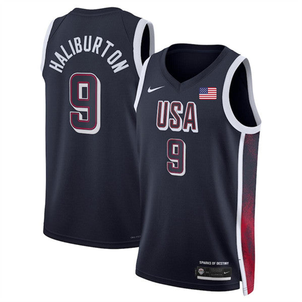 Tyrese Haliburton USA Basketball navy jersey