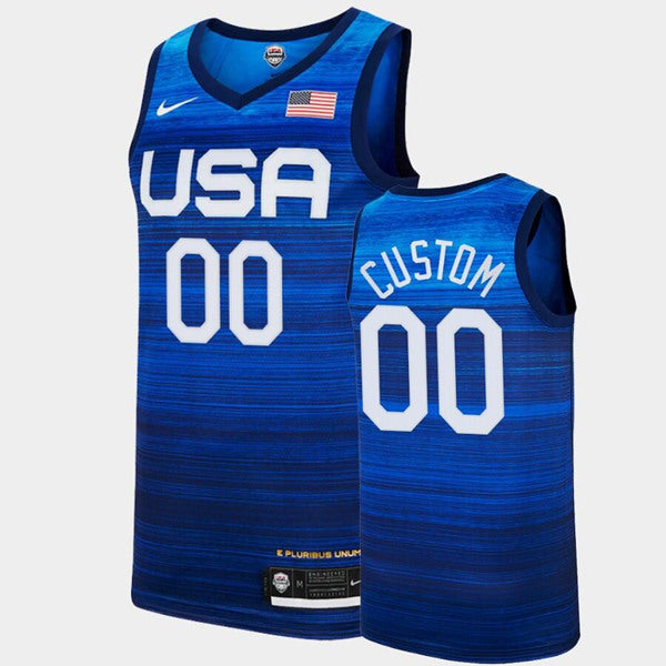 Custom USA Basketball navy jersey