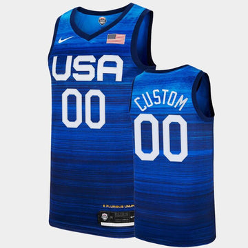 Custom USA Basketball navy jersey