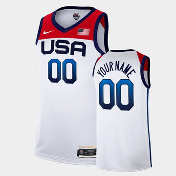 Custom USA Basketball white jersey