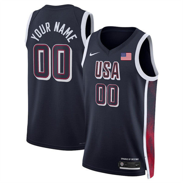 Custom USA Basketball navy jersey