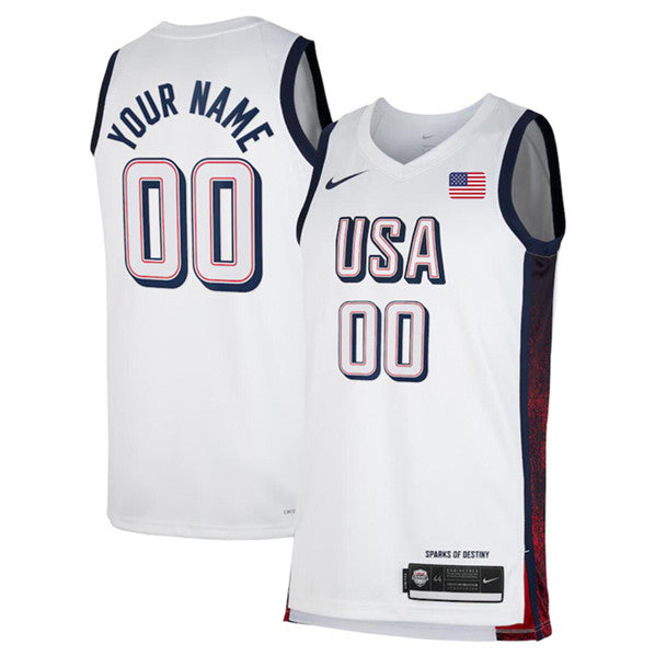 Custom USA Basketball white jersey