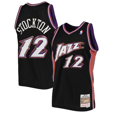 John Stockton Utah Jazz black jersey