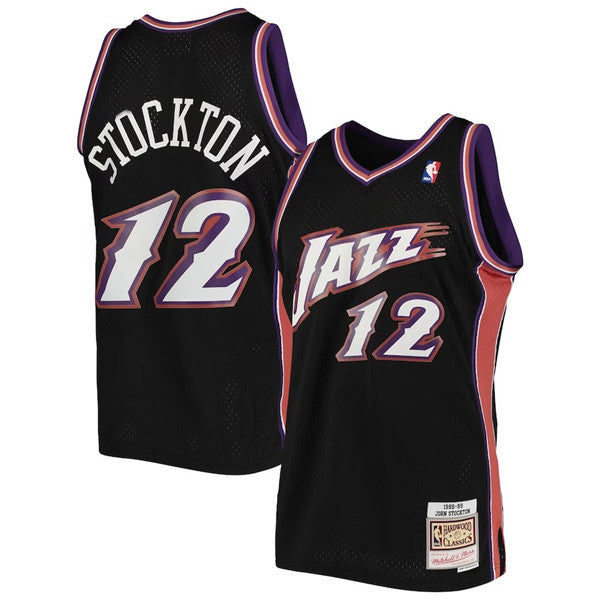 John Stockton Utah Jazz black jersey
