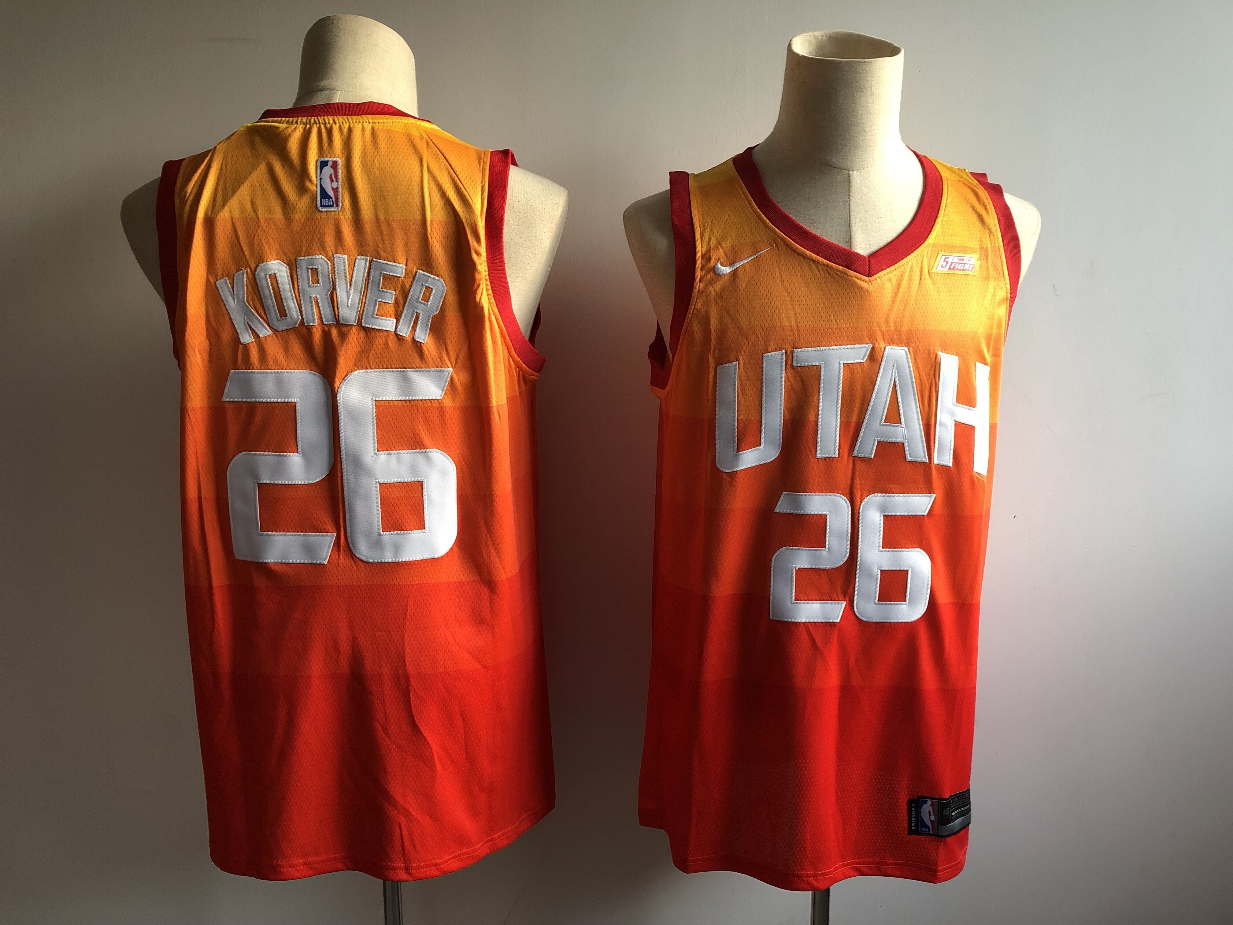 Kyle Korver Utah Jazz orange City Edition jersey