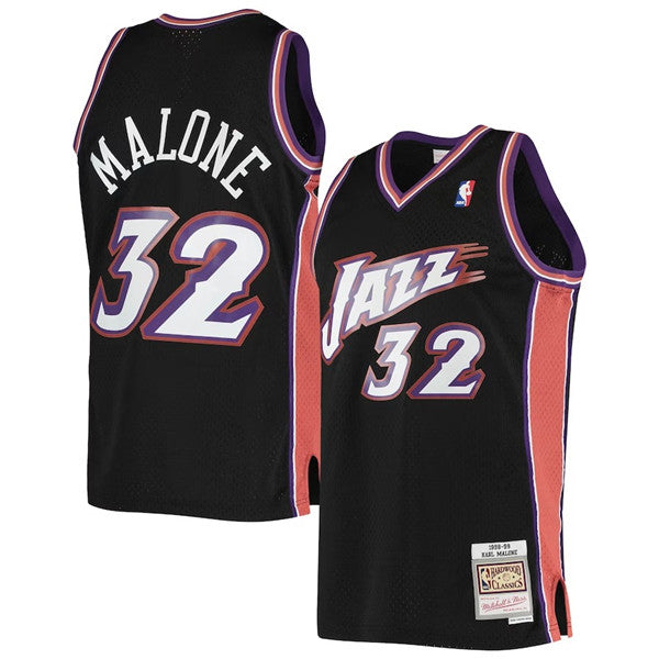 Karl Malone Utah Jazz black jersey