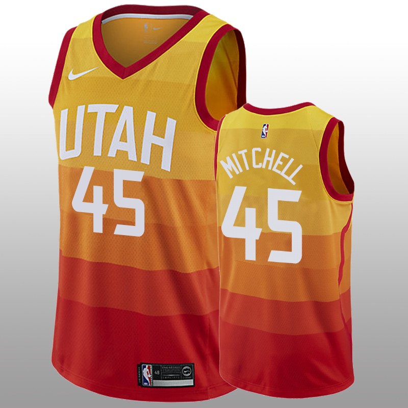 Donovan Mitchell Utah Jazz orange City Edition jersey