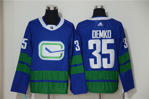 Thatcher Demko Vancouver Canucks blue jersey