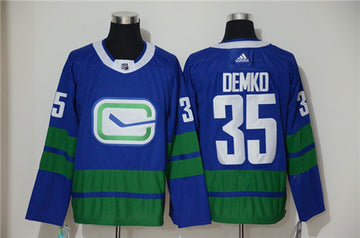 Thatcher Demko Vancouver Canucks blue jersey